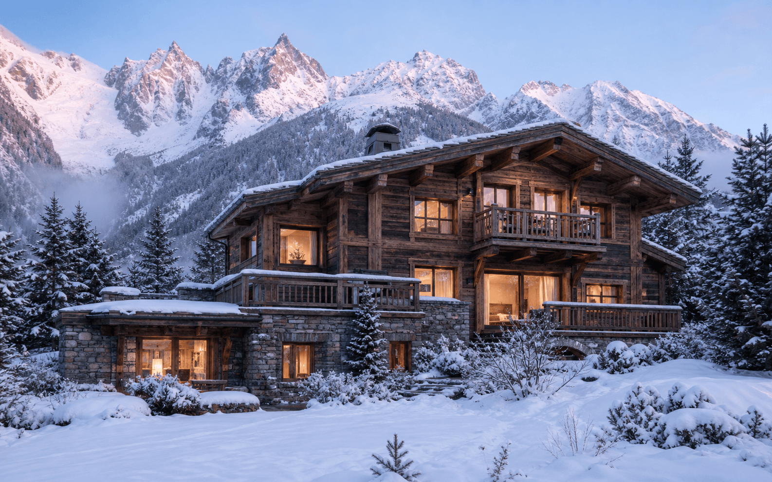 Snow-covered Chalet Les Drus